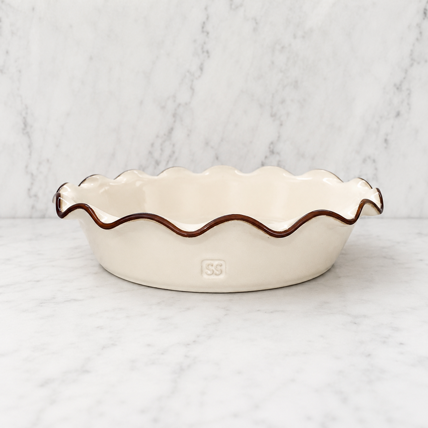 Deep Fluted Pie Dish — New England White 3