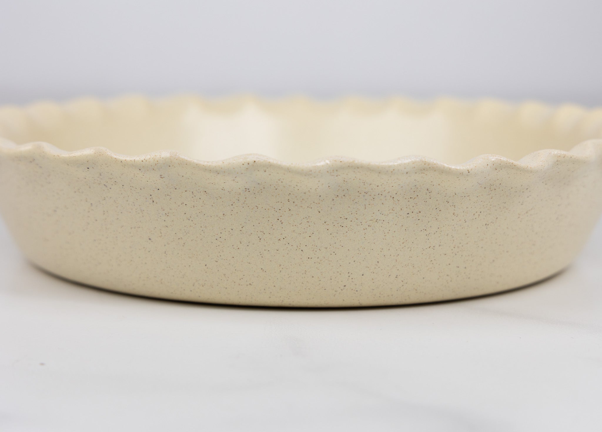 Pinched-Pie Dish-Standard-Color Egg Nog