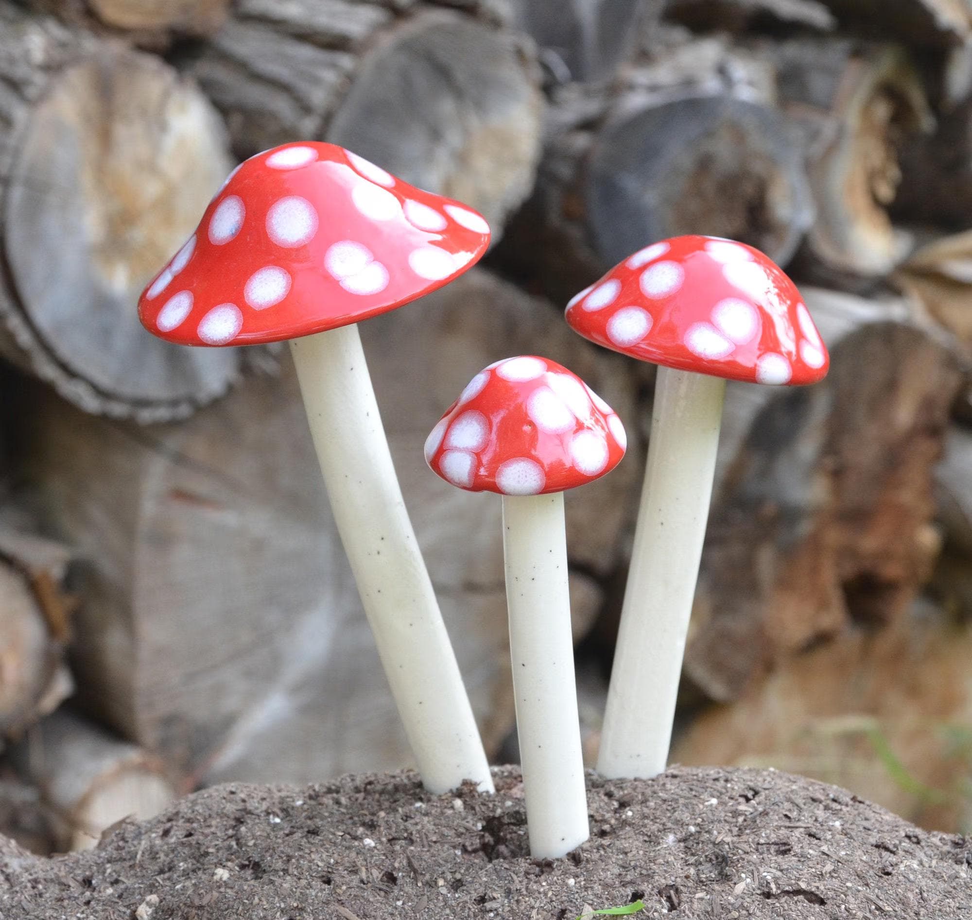 Shroomyz – Funtasmic Collection – Red Polka Dot Variety Pack - 3-Pack, 5-Pack, 7-Pack | Garden Decor